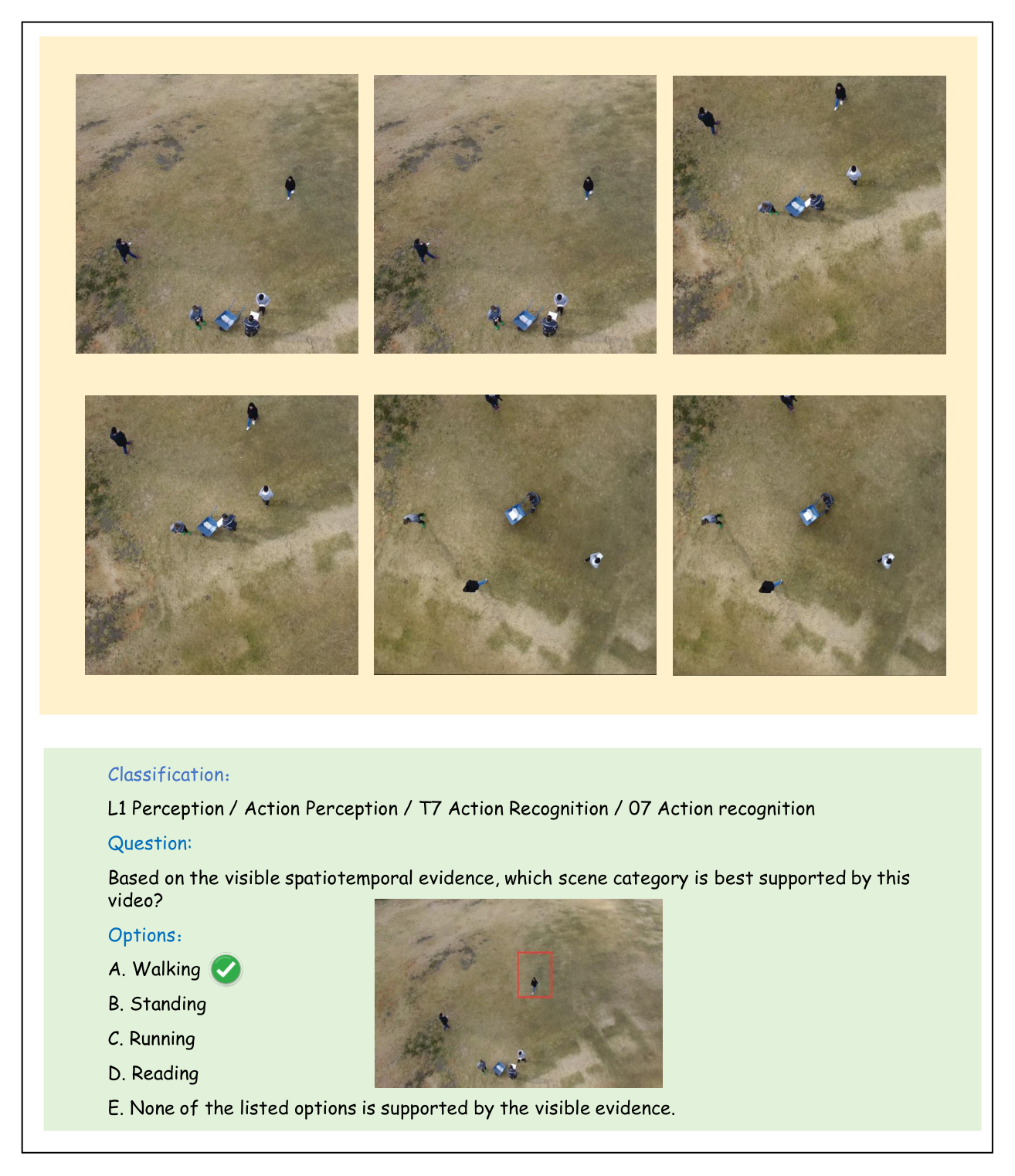 Remote-sensing video example for action recognition